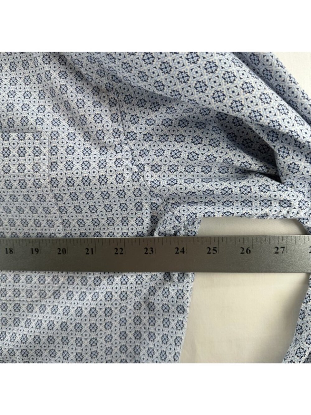 Panhandle Rough Stock Shirt Men L Stretch Long Sleeve Geometric Button Down Blue - Picture 3 of 11